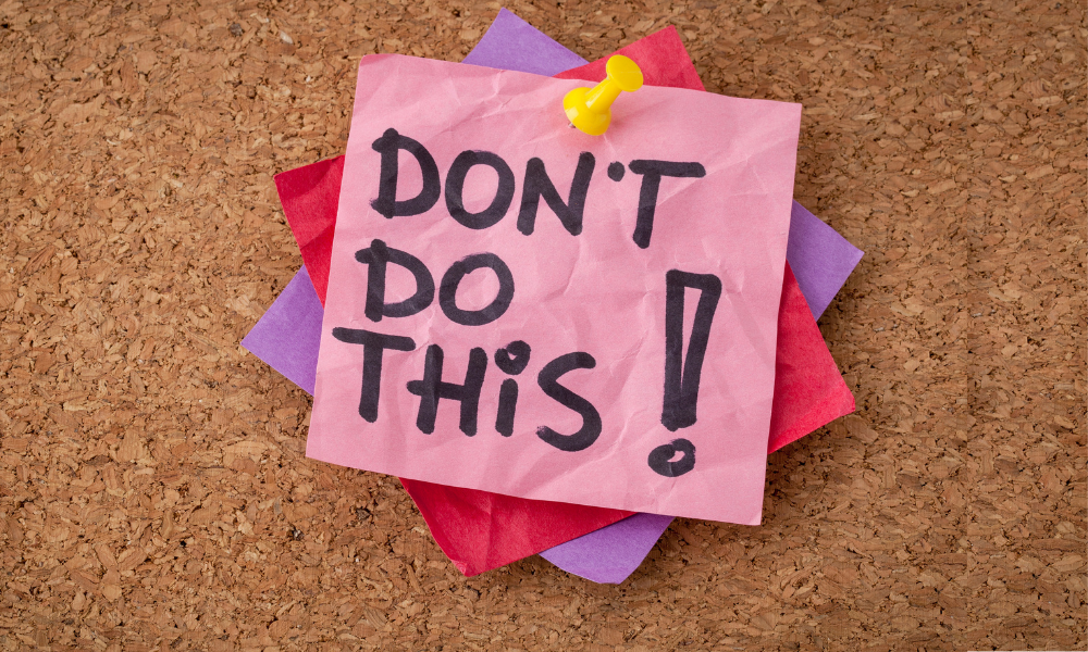 What a CFO should not do